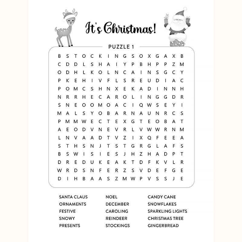 Christmas Word Search Puzzle Book Sample Page