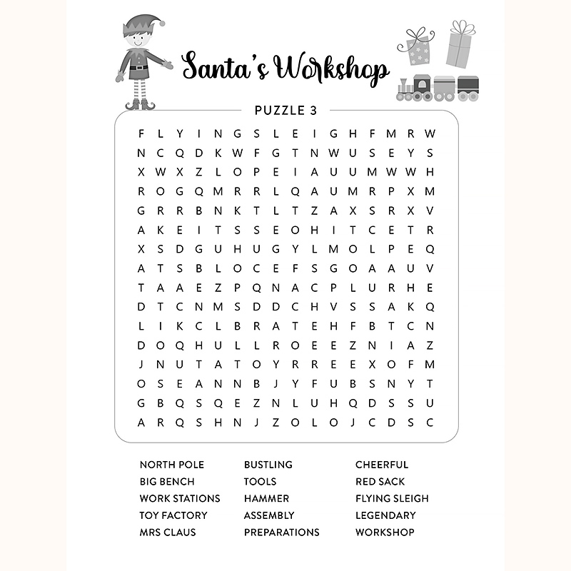 Christmas Word Search Puzzle Book Sample Page