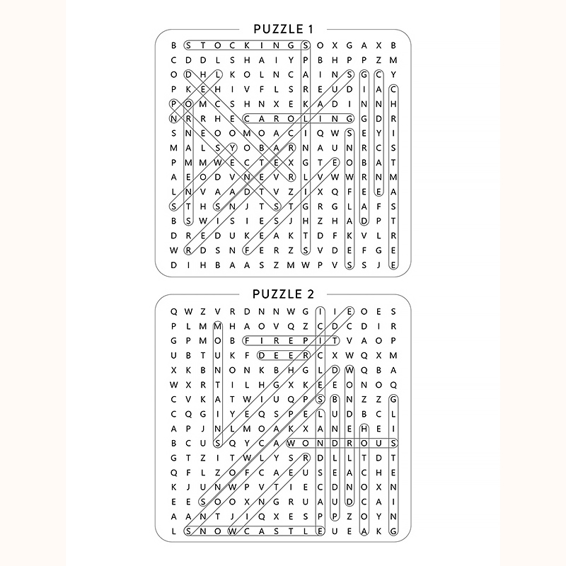 Christmas Word Search Puzzle Book Sample Answers Page